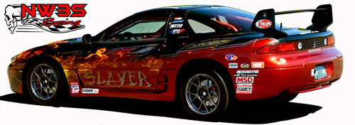 NW3S SLAYER Drag Car, drag racing brakes for the 3000GT and lightweight wheels.