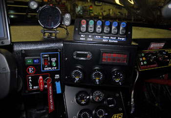 Center driver controls and readouts.
