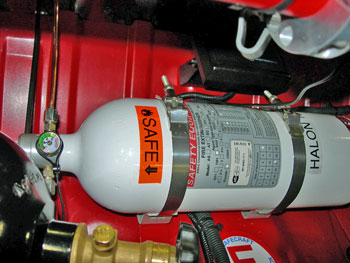 Halon fire extinguisher tank, 10 pounds