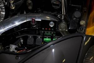 Fan control interface for high powered radiator fans, oil cooler fans and scavenger pump, tuning indicator LEDs.