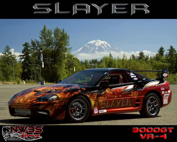 NW3S drag car with Mt. Rainier